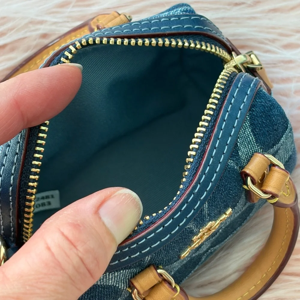 Mini Denim Rowan Charm/Keychain by Coach BNWT.